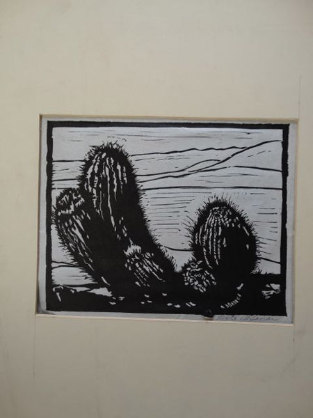 Cactus Woodblock Print
