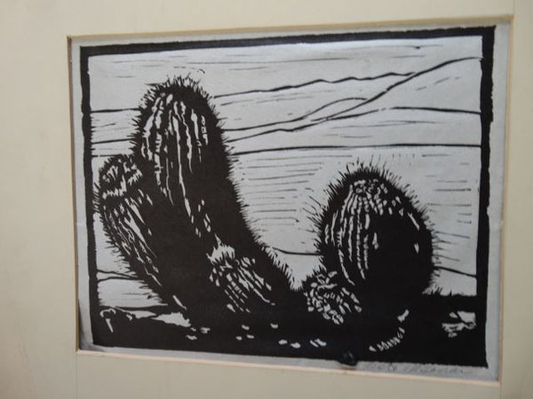 Cactus Woodblock Print
