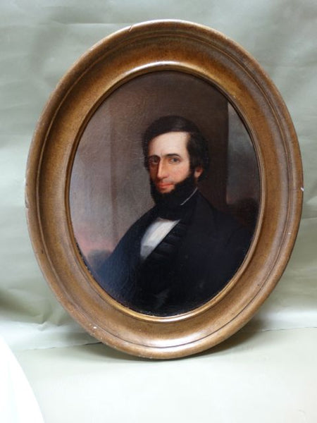 Oval Portrait of a Man Oil On Canvas 1860s P986