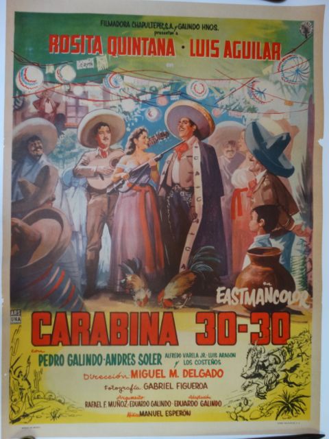 Carabina 30-30 1958 Vintage Mexican Cinema Movie Poster