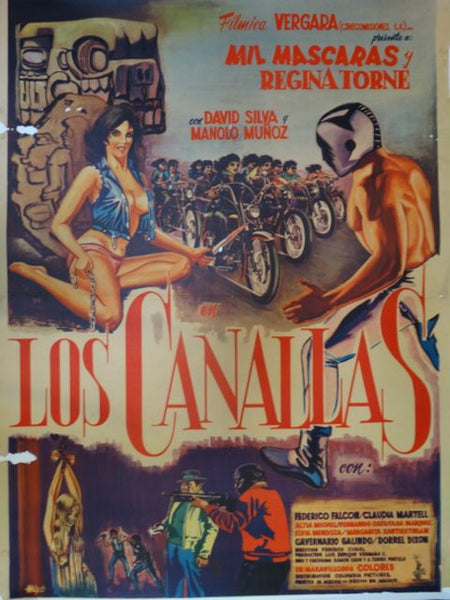 LOS CANALLAS -- Infernal Angels Vintage Mexican Movie Poster