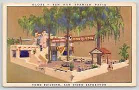 Ben-Hur Coffee & Globe Flour Patio San Diego 1935 Promotional AshtrayCA2274