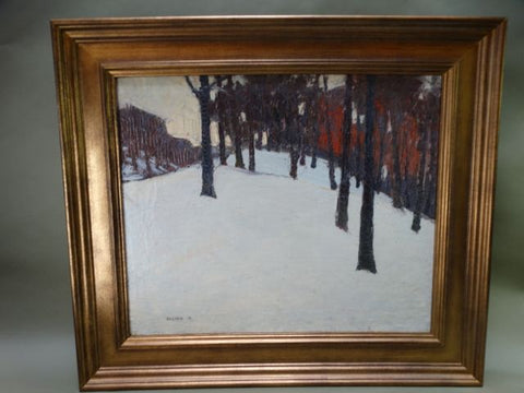 Olaf Olesen 1873-1953 Winter Landscape 1919 Oil on Linen on Board